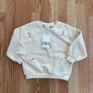 Zara butterfly tulle crewneck